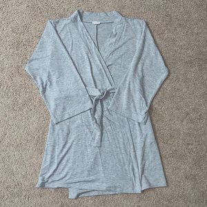 Kimono Lounge Robe, Light Grey, Size L, Ingrid + Isabel
